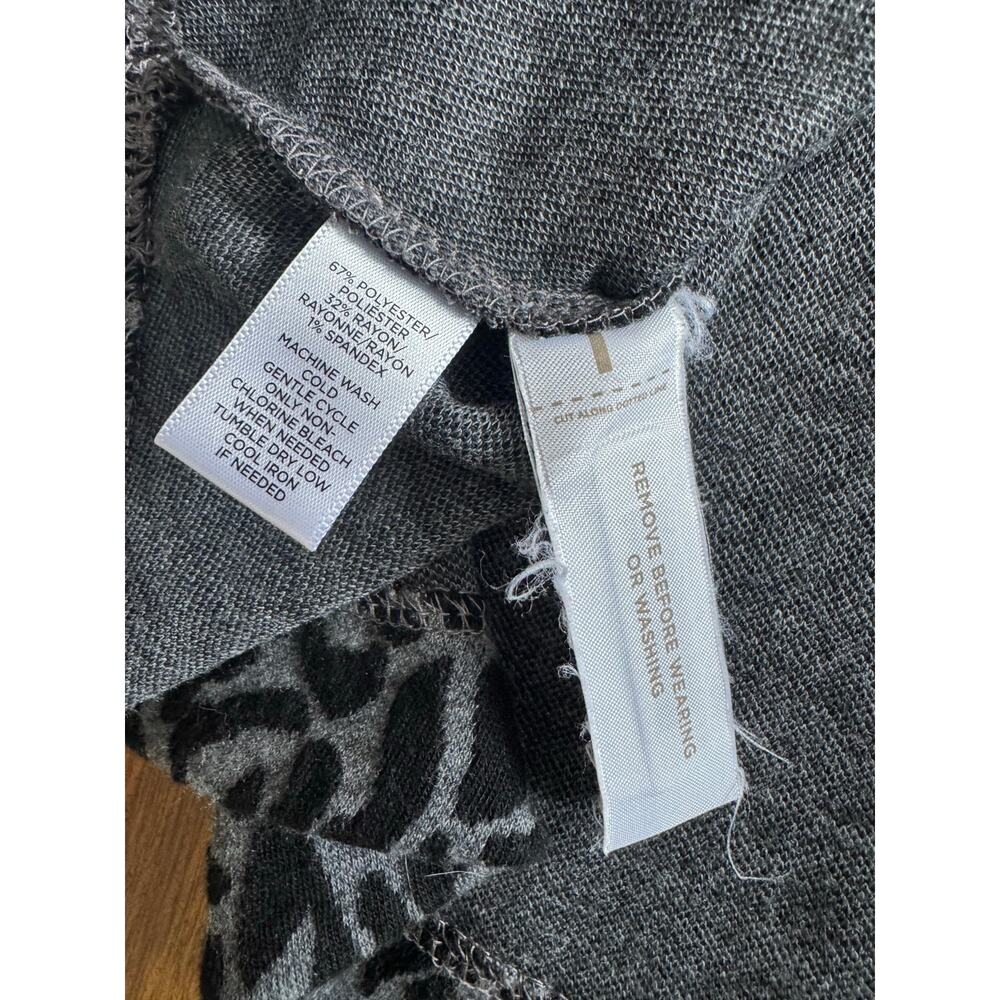 LOFT Gray Black Leopard Print Dress Women’s Size 10 Animal Print Dress - Picture 6 of 11